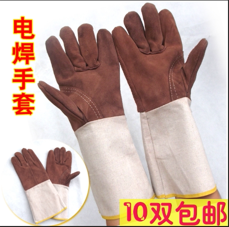 牛皮帆布耐用电焊手套