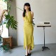 Cha BANANE绿光黄真丝挂脖连衣裙 25春夏 官方 Cortana