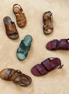 Cha 官方 | BRADOR CONFY D系列 意大利手工染色植鞣革双带凉鞋