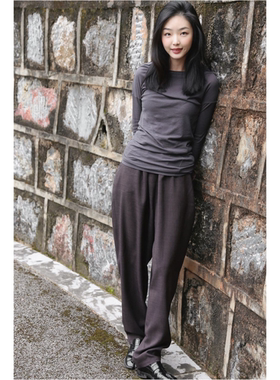 Cha 官方 | io adesso futura 褐色锥形裤 金敏喜同款