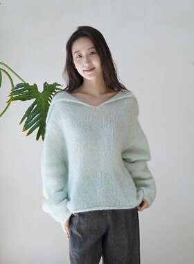 Cha 官方 | NITTO 25秋冬 AVIATOR 意大利手工丝羊毛薄荷绿毛衣