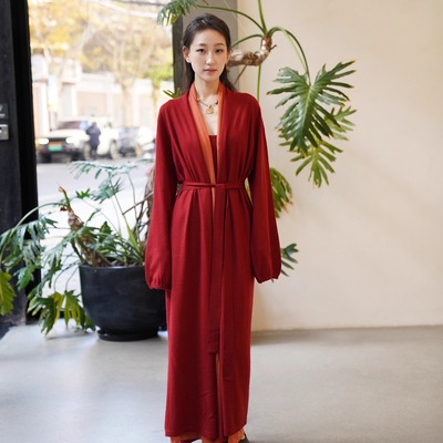 Cha官方 |FRENCKENBERGER 26早春 DOUBLE GYPSY ROBE羊绒长款开衫