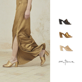 凉鞋 Cha Janis 手工牛皮粗跟拖鞋 官方 Cortana