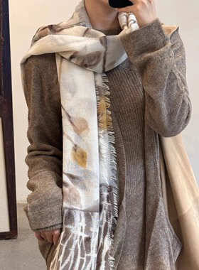 Cha 官方 | 19 Andrea's 47 25秋冬 意大利手工植物花纹羊绒围巾