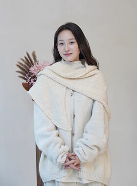 Cha 官方 | NITTO 25秋冬 TRONE 意大利手工牦牛纱线纯色舒适围巾