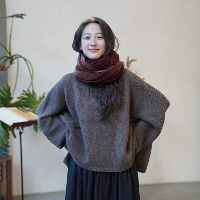 季末5折 | NITTO BRANCO Sweater棕色羊驼毛套头针织毛衣