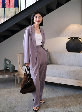 Cha 推荐 | io adesso futura 老客口碑 紫色精仿羊毛西装套装