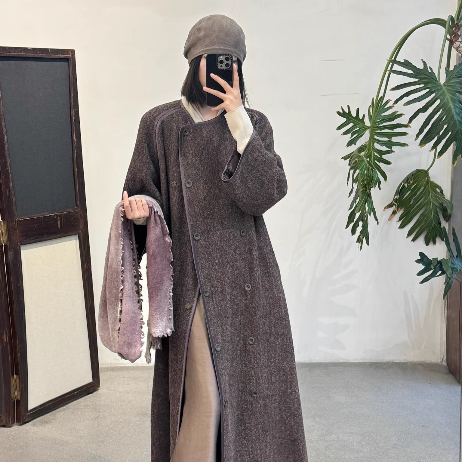 Cha 官方 | Mutedance 25AW 绵羊毛混纺宽襟大衣