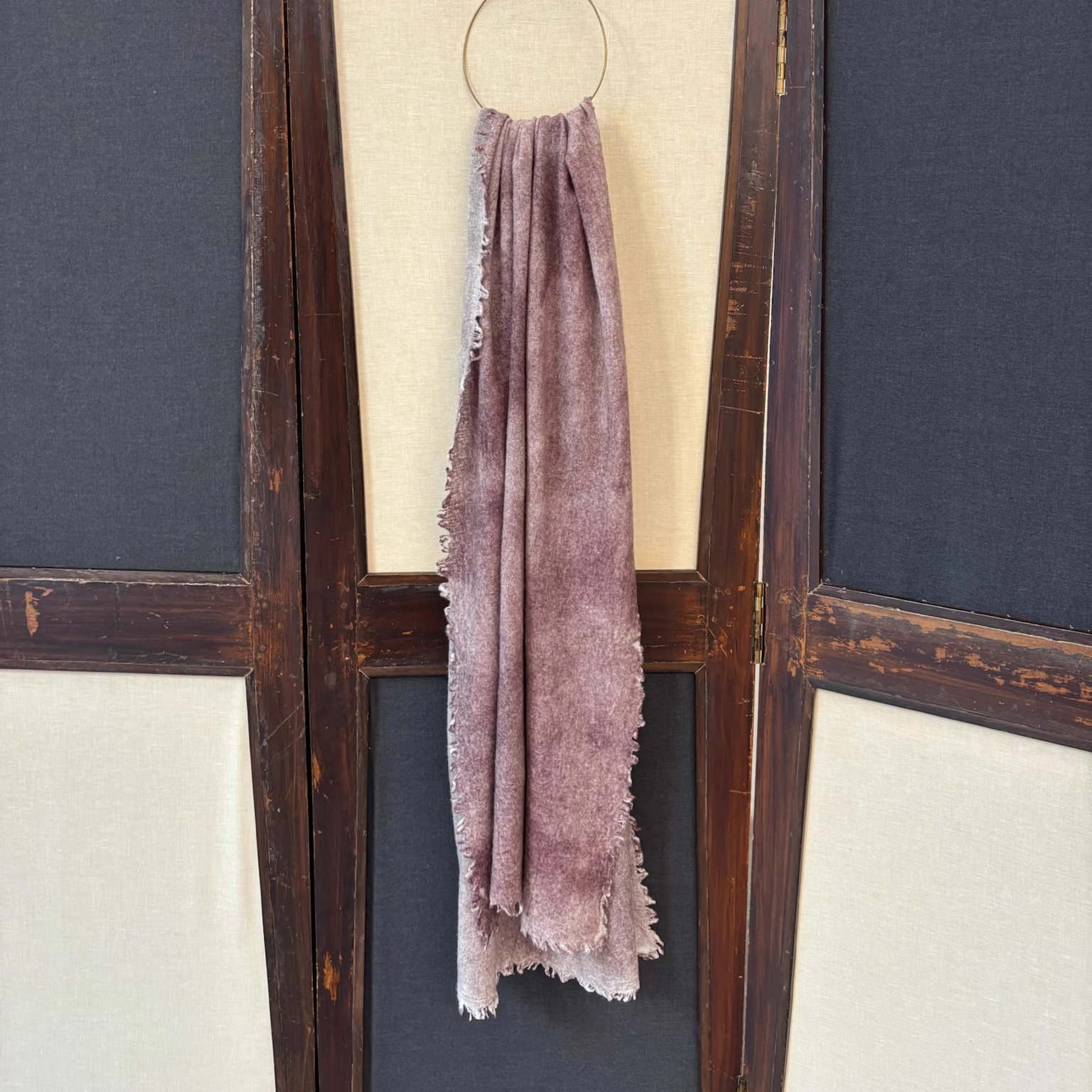 Cha 官方 | Softheart 25秋冬 真丝羊绒混纺手工印染圈纱披肩围巾