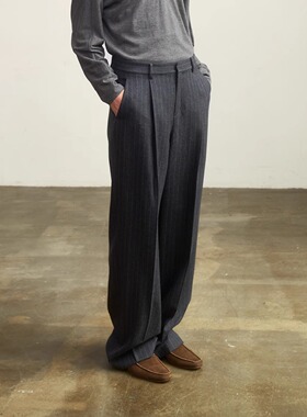 Cha 官方｜io adesso futura 进口竖条纹休闲西裤