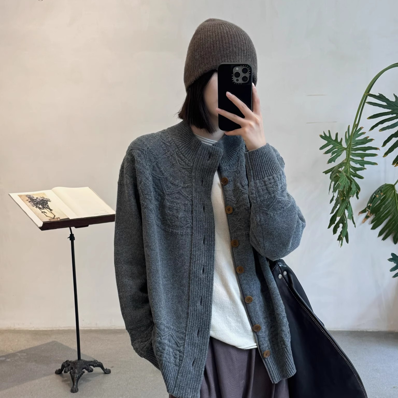 Cha 官方 | COTEMP 24秋冬 Relievo 精选羊绒浮雕拉链毛衣开衫