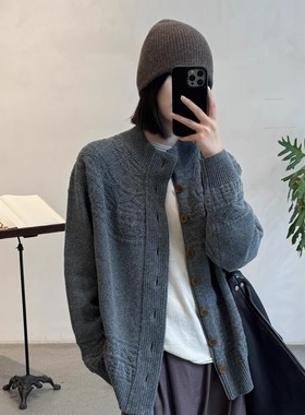 Cha 官方 | COTEMP 24秋冬 Relievo 精选羊绒浮雕拉链毛衣开衫