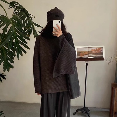 Cha 官方 | DEVOA 24秋冬 羊毛混纺套头针织毛衣卫衣