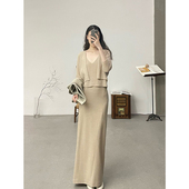 官方 Cortana MAR Cha 米色羊绒真丝混纺背心开衫