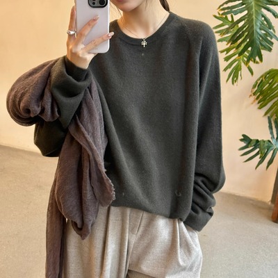 Cha官方 |FRENCKENBERGER 26早春BF R-NECK SWEATER MONO羊绒毛衣