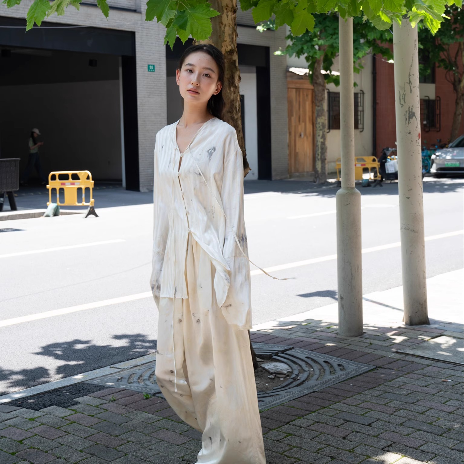 Cha 官方 | Mutedance 25SS 植物染铜氨混纺阔腿裤