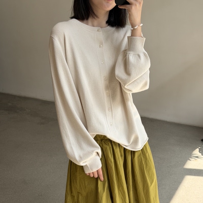 Cha 官方 | Extreme Cashmere 26春夏 bi羊绒半开襟长袖针织上衣