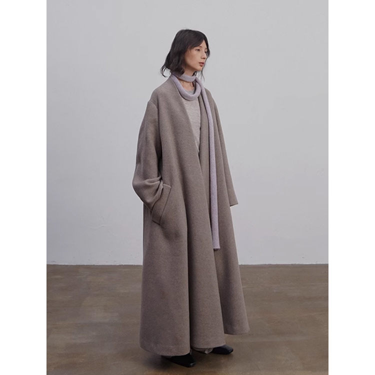 双面双色羊绒羊毛呢大衣