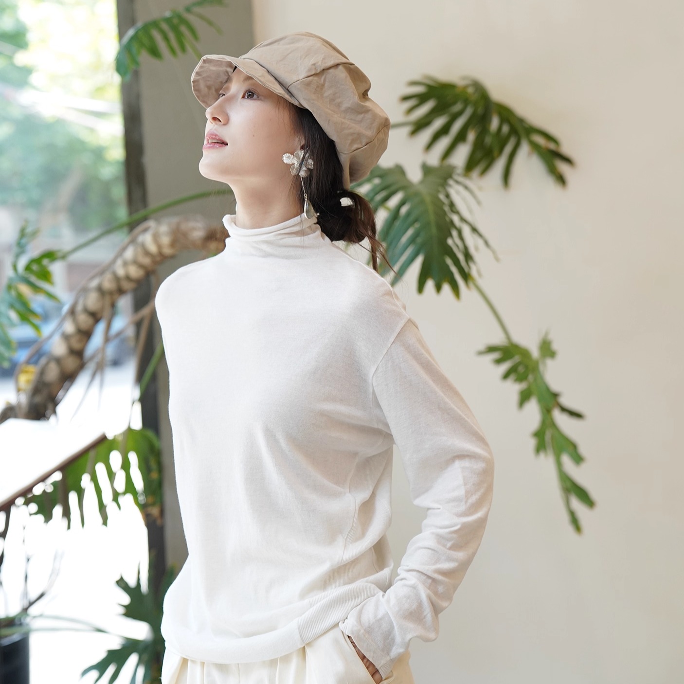 Cha 官方 | pas de calais 25秋冬 羊毛棉混纺高领套头衫 多色选