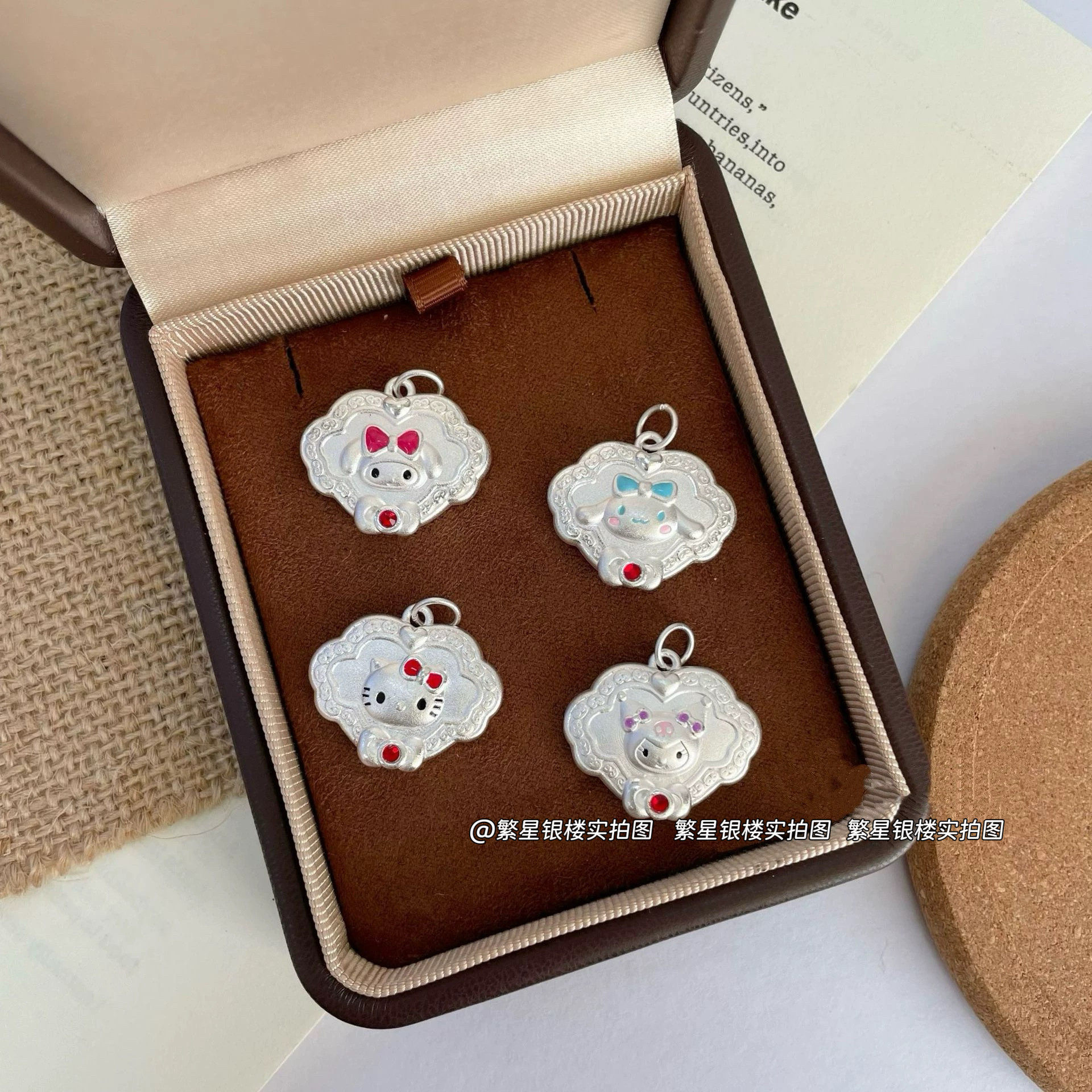 足银999 平安锁kitty玉桂狗库洛米美乐蒂三丽鸥小银锁项链礼物