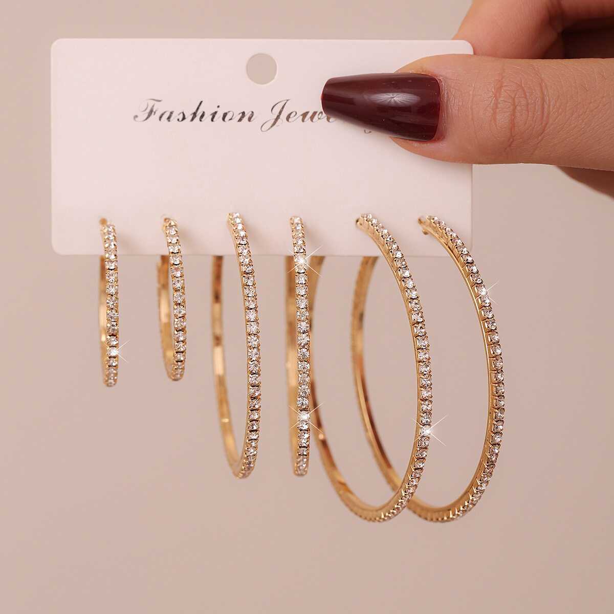 跨境热销闪亮大号夸张耳圈 时尚百搭夸张耳饰 女圆形潮流耳环套装