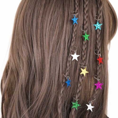 亮片脏辫塑料五角星配饰挂件雷鬼