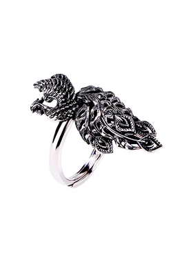 S999足银复古做旧凤凰涅槃戒指