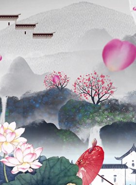 江南梦配乐成品 江南梦led背景视频 旗袍走秀背景 中国风江南水乡