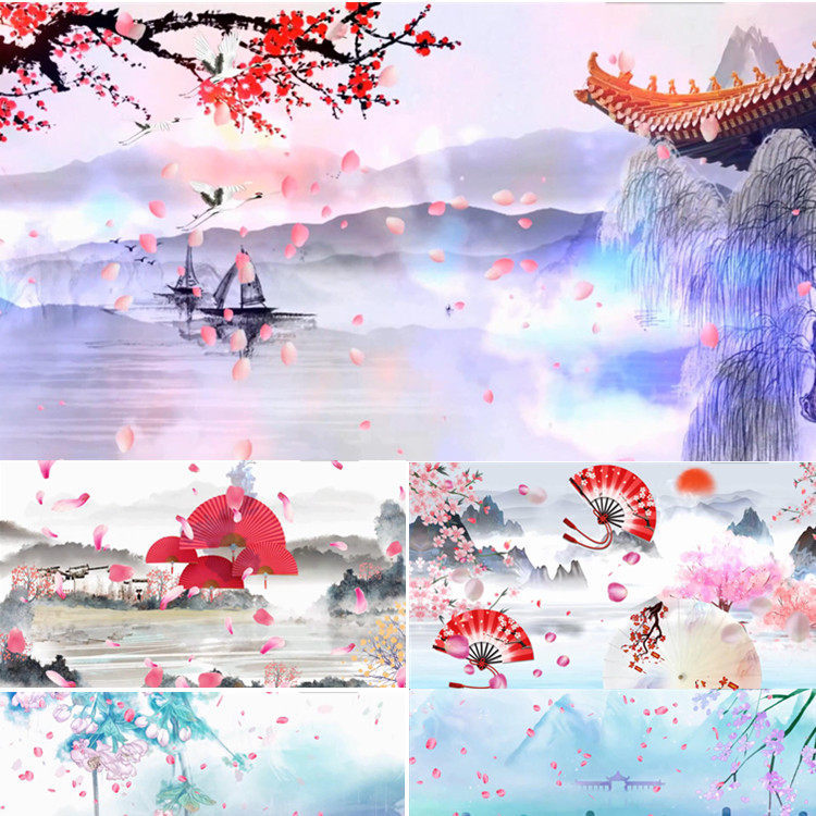 丽人行配乐成品丽人行舞蹈背景唯美中国风led大屏幕视频