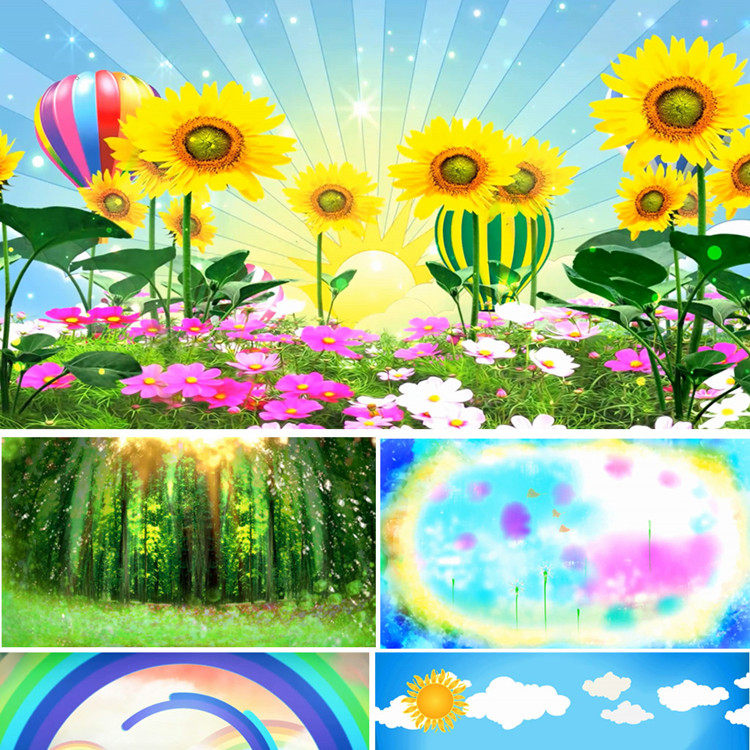 快乐的节日表演背景视频 感恩教师节led动态视频儿歌儿童舞蹈背景