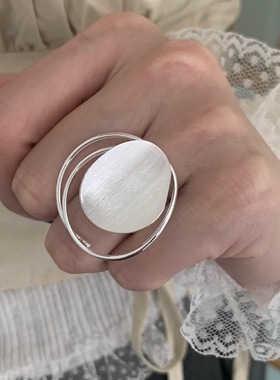 【两件包邮】小众设计几何环形戒指女个性创意嘻哈朋克夸张开口指