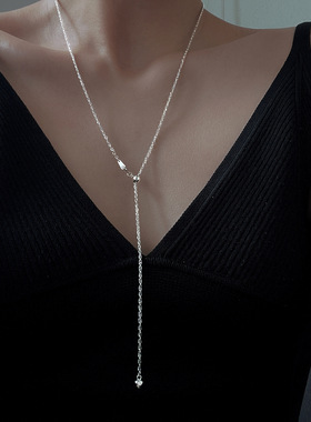 【两件包邮】意大利抽拉波纹项链女时尚气质简约S925镀银锁骨链创
