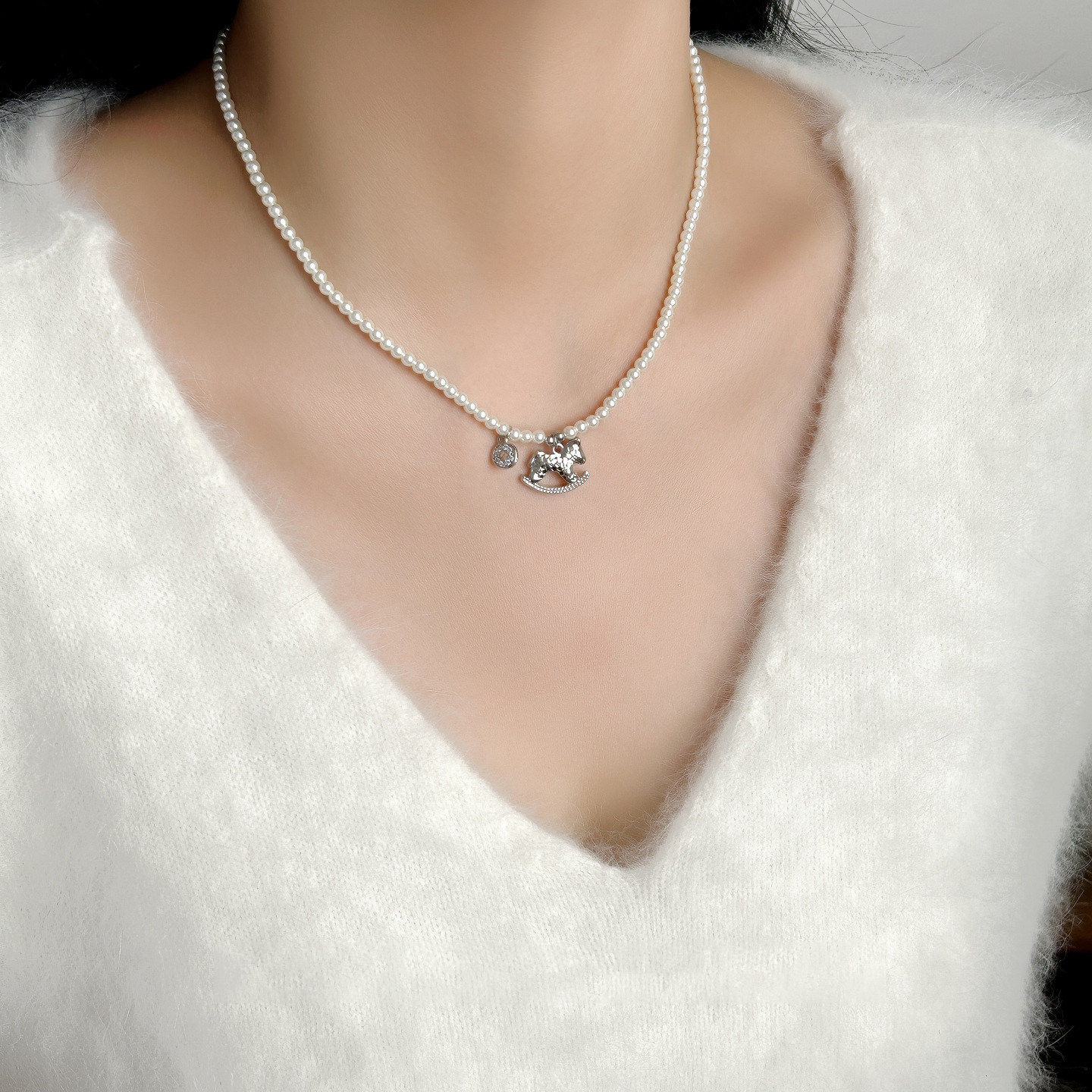 S925镀银新中式马上有钱吊坠项链女温柔时尚百搭气质锁骨链小清新