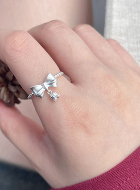 【两件包邮】在逃公主蝴蝶结铃兰花戒指女ins风小众设计气质甜美