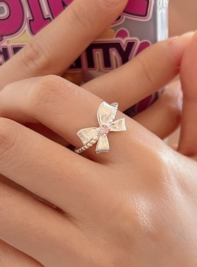 【两件包邮】甜美精致蝴蝶结戒指女简约时尚个性优雅开口指环叠戴