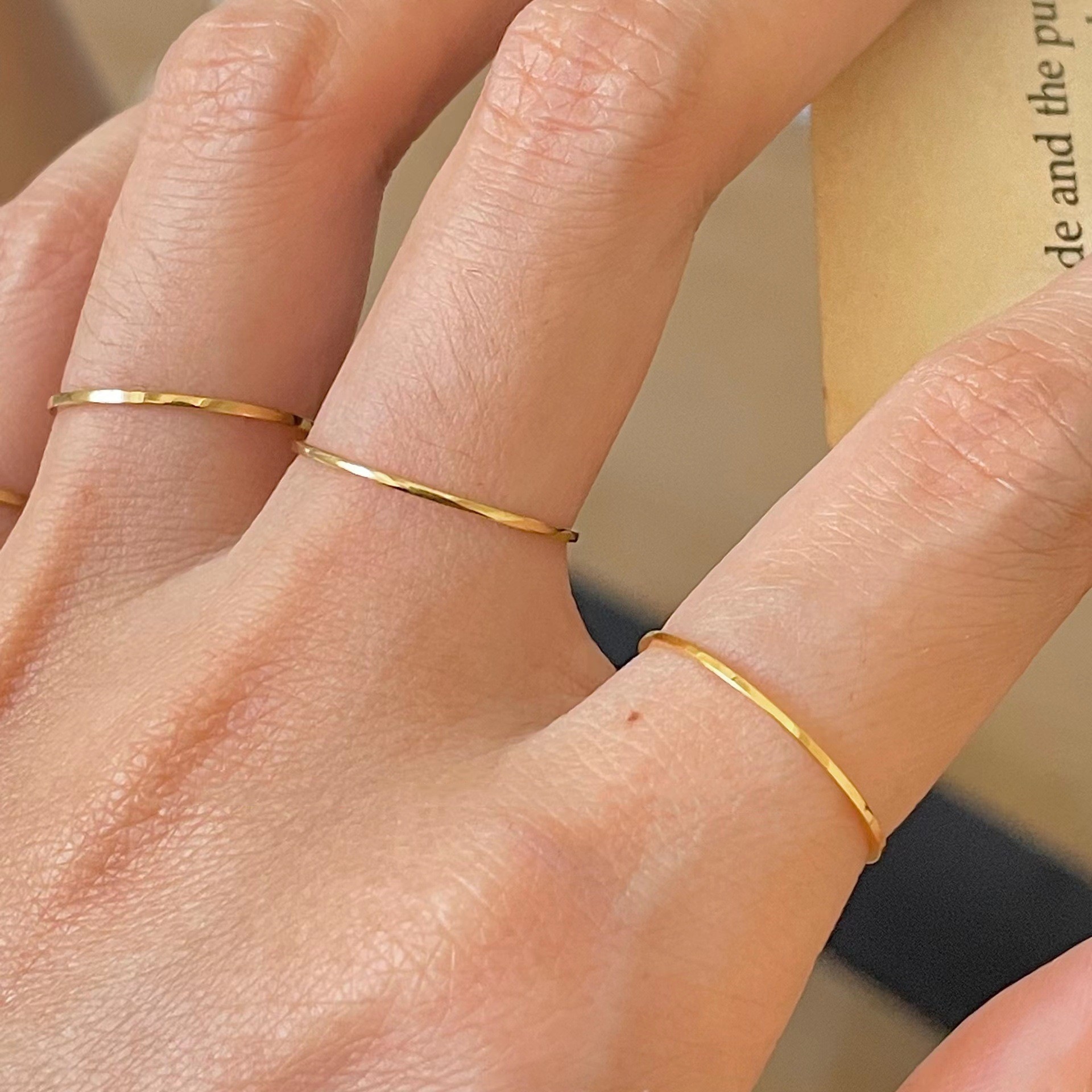 【两件包邮】精致素圈百搭戒指女法式复古小众叠戴S925银指环网红