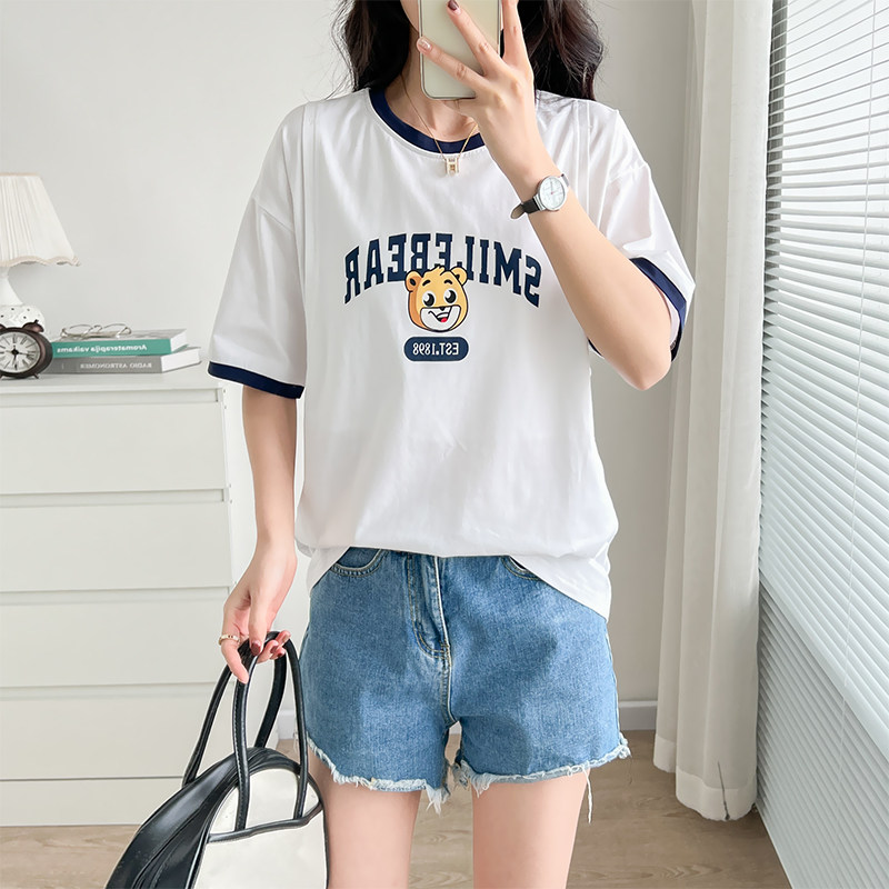 纯棉薄款哺乳上衣外出辣妈款打底短袖T恤夏装喂奶浦乳期半袖衣服
