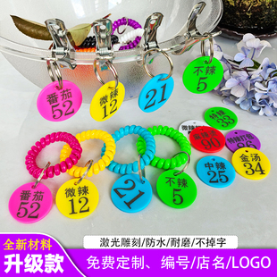 麻辣烫叫号牌数字排队手牌餐饮号码牌不锈钢夹子钥匙寄存标牌定制