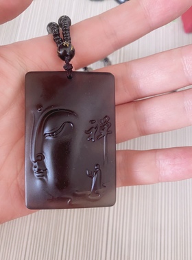 浅灰色观音/禅佛串珠项链 毛衣链 时尚百搭 礼盒包装 随机发