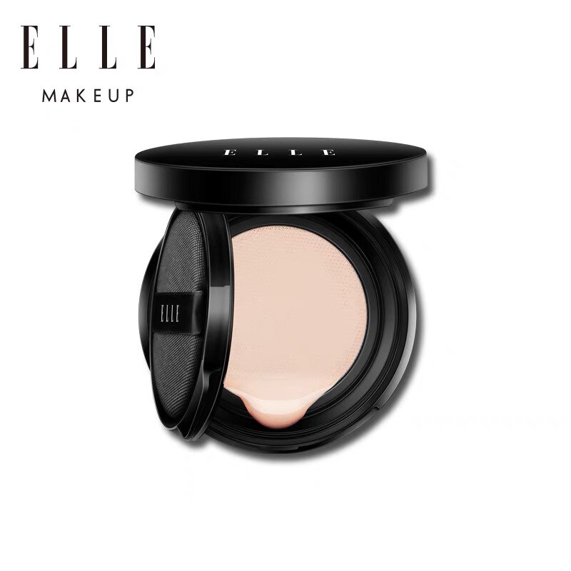 ELLE时尚气垫粉底液柔润贴服清爽持妆遮瑕打造自然妆容ELLEMAKEUP