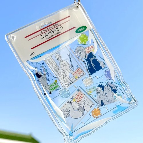 透明谷美3寸卡套亚克力挂件挂袋谷子收纳袋包包装饰展示袋钥匙扣