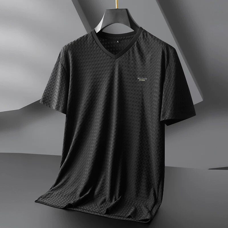 2026冰感短袖t恤男休闲大码胖子加肥加大号男士夏季运动速干上衣