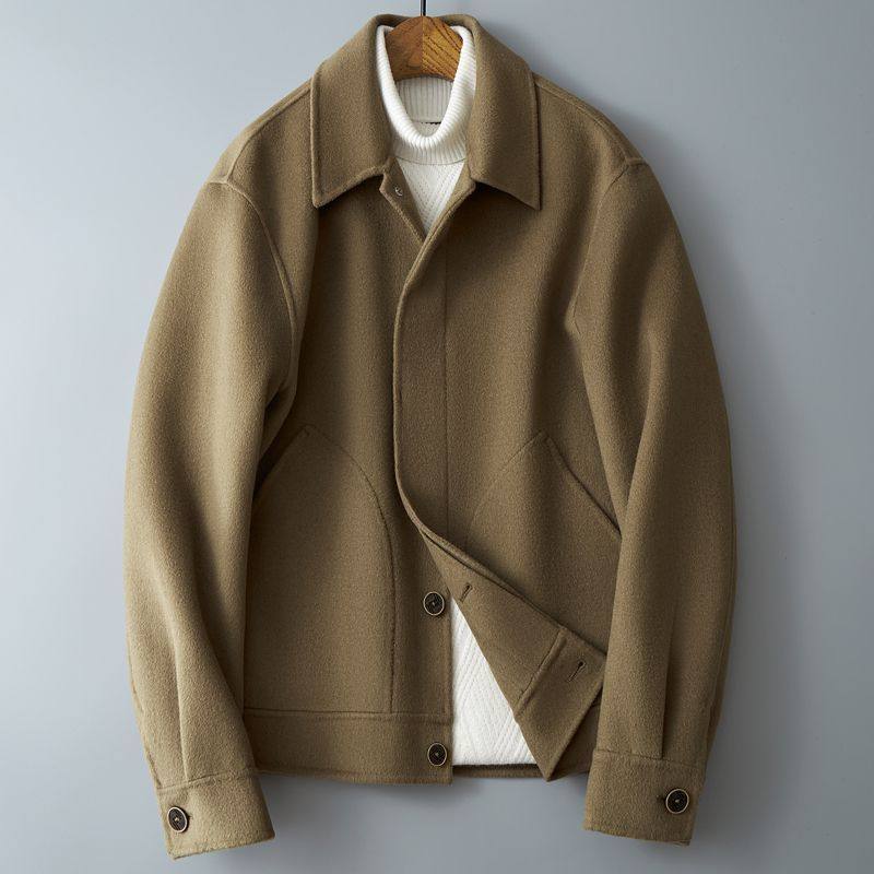 秋冬装新款双面呢行政夹克男青年炸街高级感超好看外套男夹克潮,男装,毛呢大衣,淘宝优惠券,粉丝福利购,淘宝优惠卷