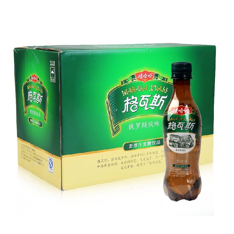 娃哈哈格瓦斯330ml*15瓶整箱 俄罗斯风味饮料哇哈哈碳酸饮品