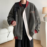 秋冬内景港风大码绣花拼接夹克外套棒球服男J863P88控138，男装夹克，电商A029