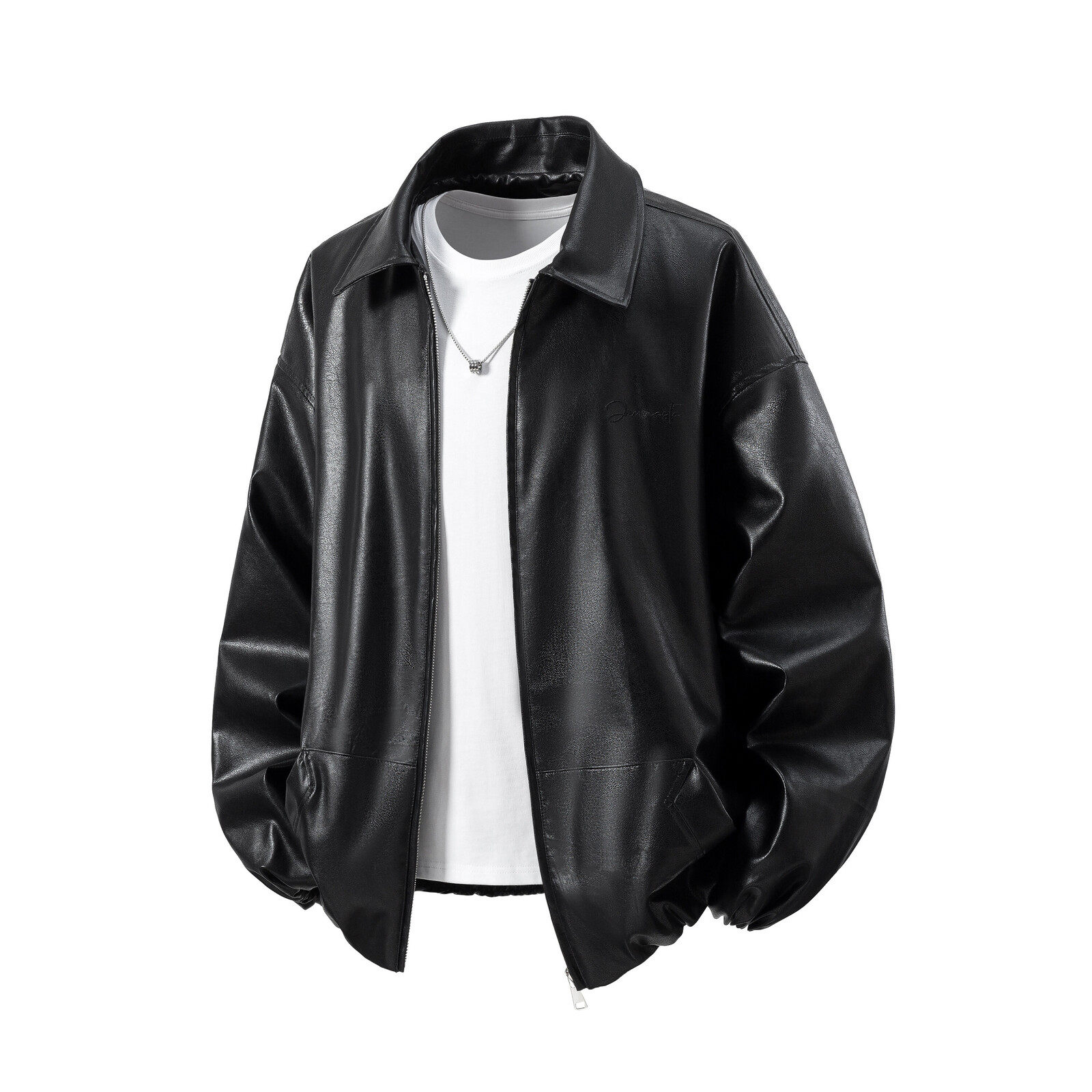 秋冬原创抖音白底立体图大码皮衣皮夹克外套男J860P78控128，男装夹克，电商A029