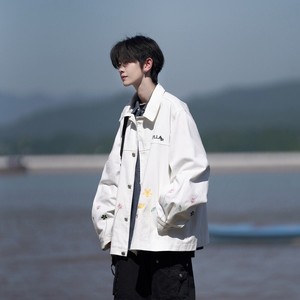 相机片原创花卉大码港风宽松棒球服夹克外套男 J839 P78控108，男装夹克，电商A029