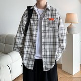 C11延续格子港风大码长袖衬衣条纹衬衫C618P55控78，男装衬衫，电商A029