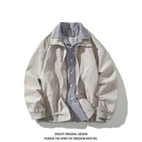 二开秋冬白底平铺大码假两件衬衫领夹克外套男J862P78控128，男装夹克，电商A029