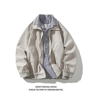 二开秋冬白底平铺大码假两件衬衫领夹克外套男 J862 P78 控128，男装夹克，电商A029